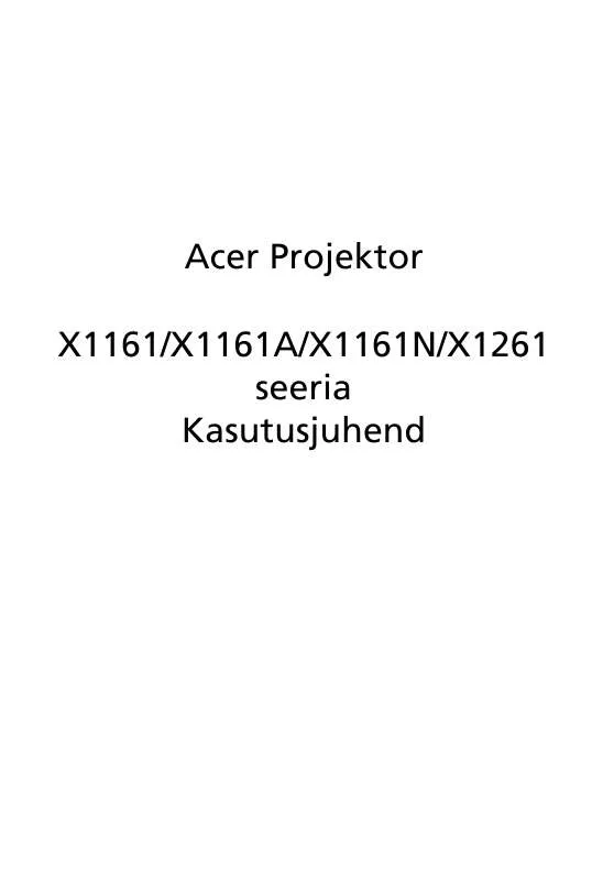 Mode d'emploi ACER X1161N