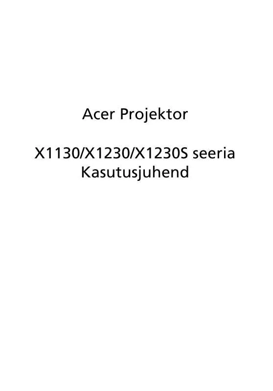 Mode d'emploi ACER X1230
