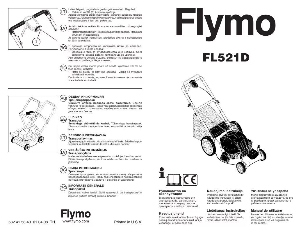 Mode d'emploi FLYMO FL521D