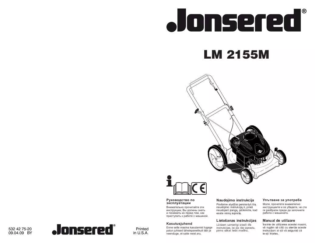 Mode d'emploi JONSERED LM 2155 M