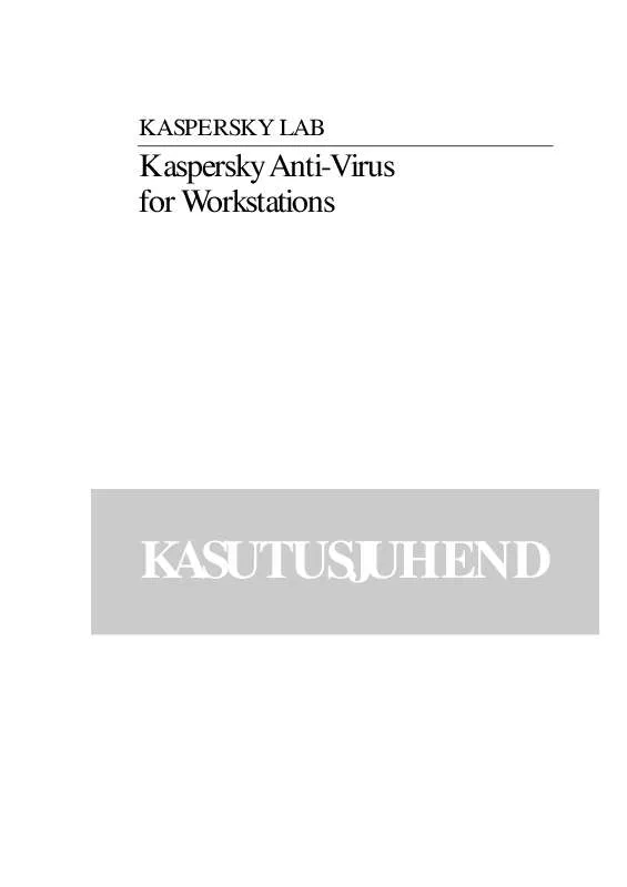 Mode d'emploi KASPERSKY LAB ANTI-VIRUS