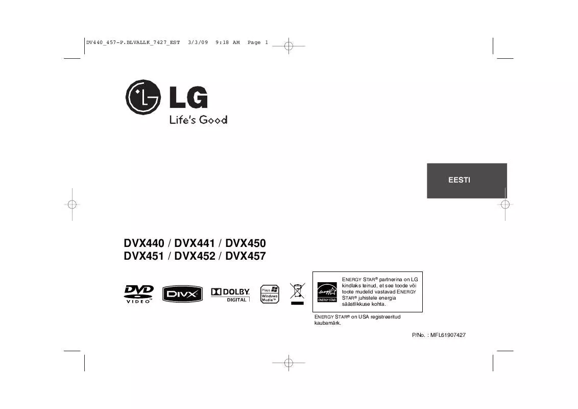 Mode d'emploi LG DVX457