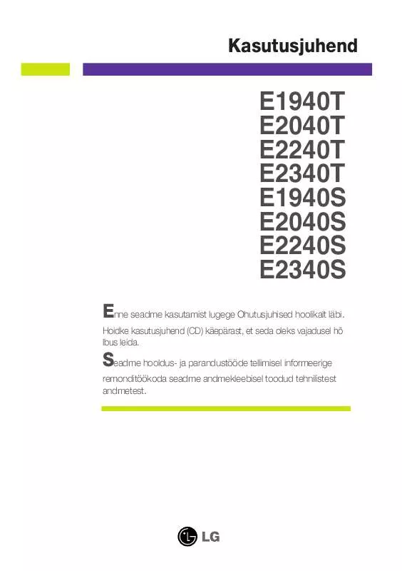 Mode d'emploi LG E2340S