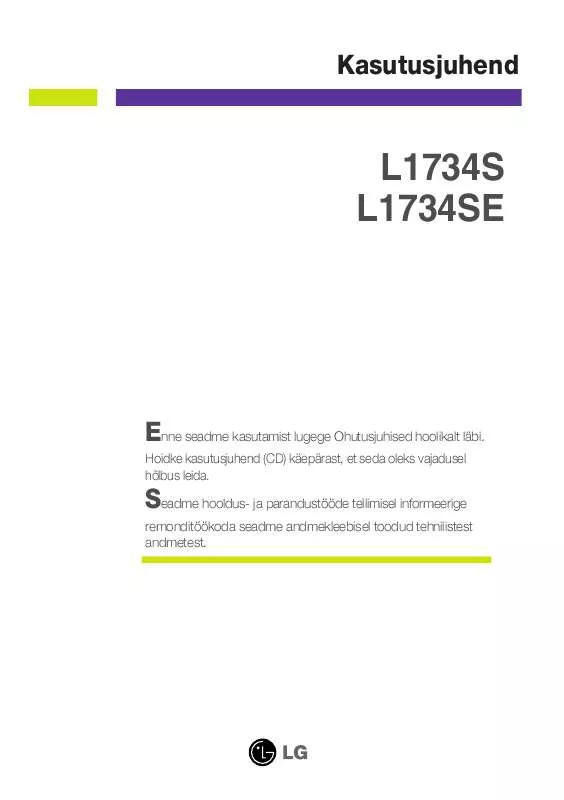 Mode d'emploi LG L1734S