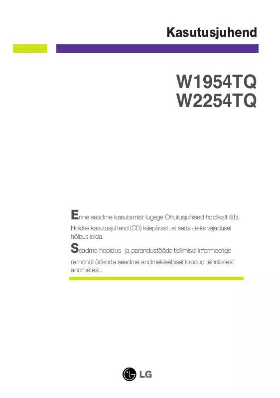 Mode d'emploi LG W2254TQ