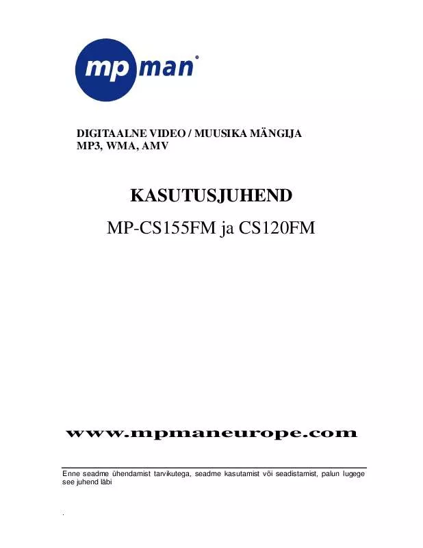Mode d'emploi MPMAN MP-CS155