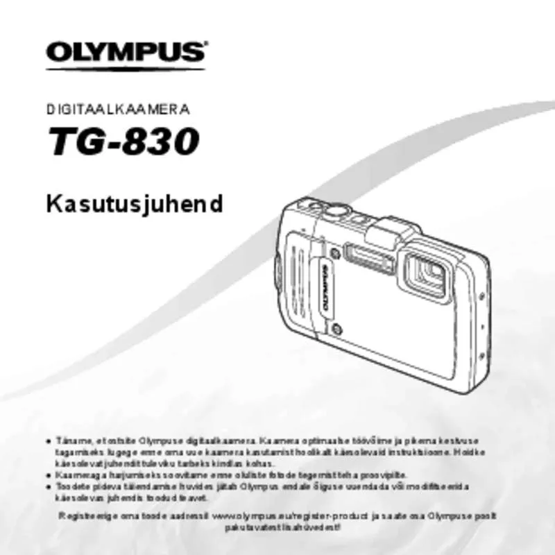 Mode d'emploi OLYMPUS TG-830