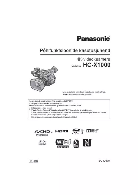 Mode d'emploi PANASONIC HCX1000