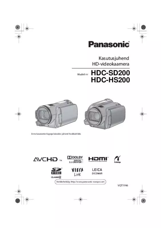 Mode d'emploi PANASONIC HDC-SD200