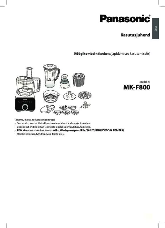 Mode d'emploi PANASONIC MK-F800