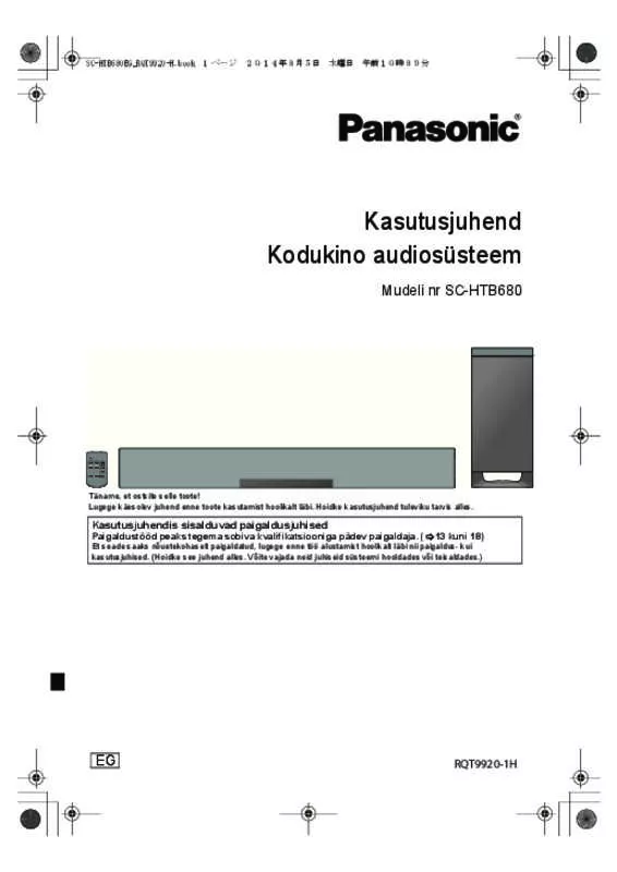 Mode d'emploi PANASONIC SC-HTB680
