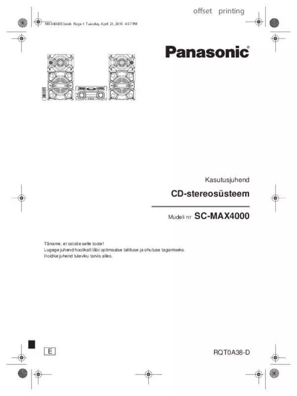 Mode d'emploi PANASONIC SCMAX4000