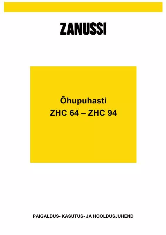 Mode d'emploi ZANUSSI ZHC64X