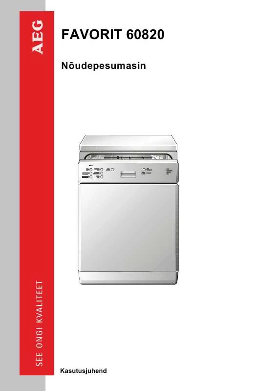 Mode d'emploi AEG-ELECTROLUX F60820