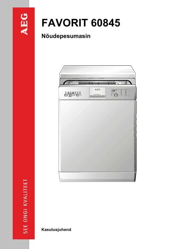 Mode d'emploi AEG-ELECTROLUX F60845