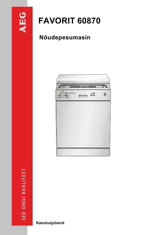 Mode d'emploi AEG-ELECTROLUX F60870