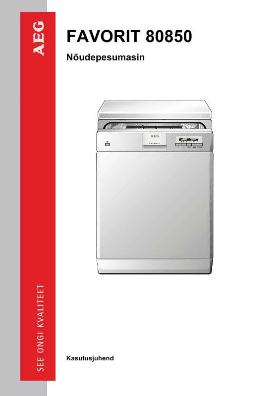 Mode d'emploi AEG-ELECTROLUX F80850