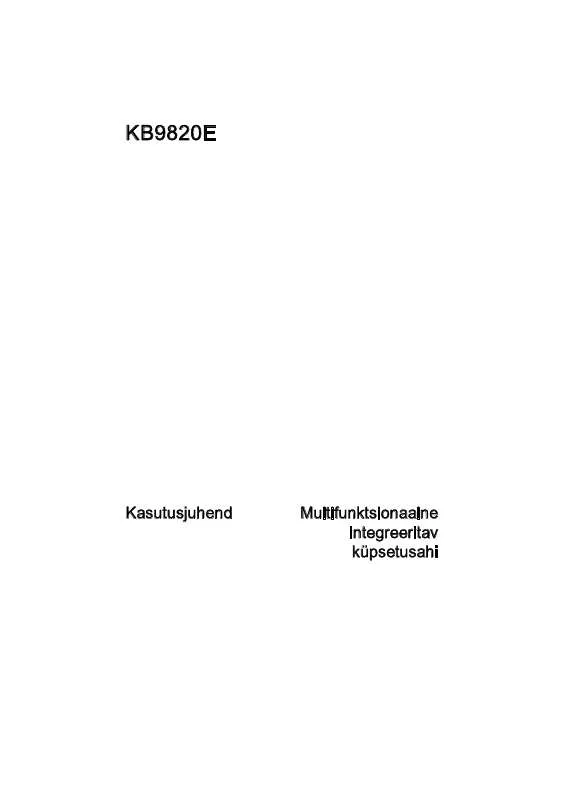 Mode d'emploi AEG-ELECTROLUX KB9820E-M