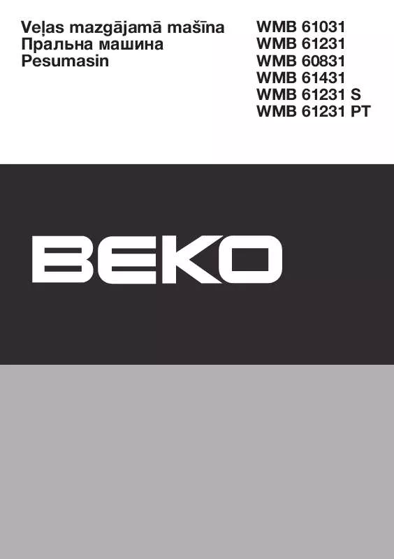 Mode d'emploi BEKO WMB 60831