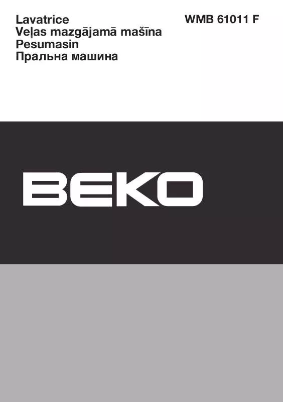 Mode d'emploi BEKO WMB 61011 F