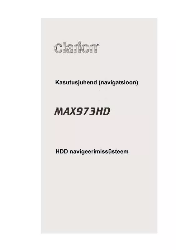 Mode d'emploi CLARION MAX973HD