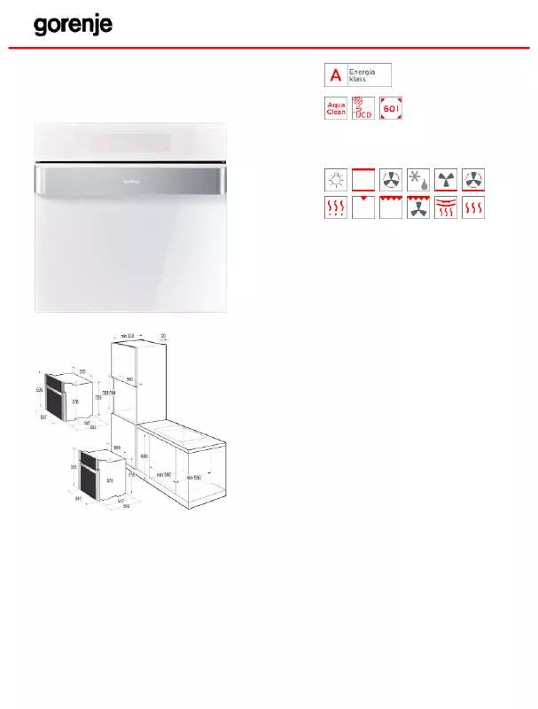 Mode d'emploi GORENJE BO87-ORA-W