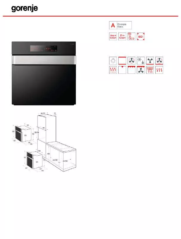 Mode d'emploi GORENJE BO87ORAX