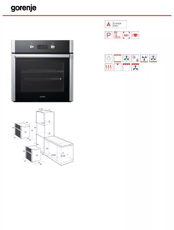 Mode d'emploi GORENJE BOP7556AX