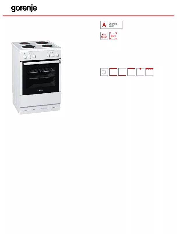 Mode d'emploi GORENJE E63121AW