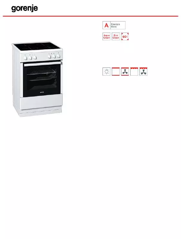 Mode d'emploi GORENJE EC65121AW