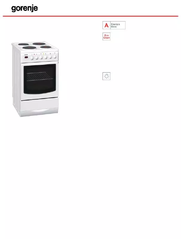 Mode d'emploi GORENJE ELEKTRIPLIIT E737W