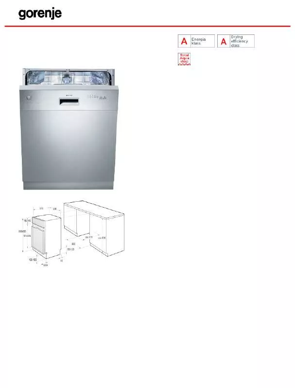 Mode d'emploi GORENJE GU61224X