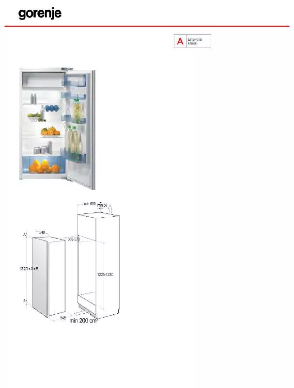 Mode d'emploi GORENJE RBI51205