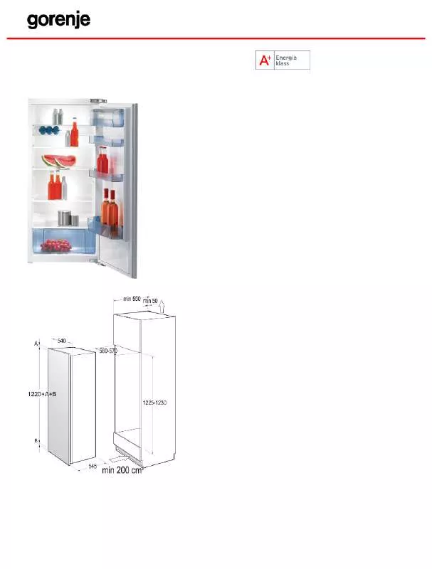 Mode d'emploi GORENJE RI51228