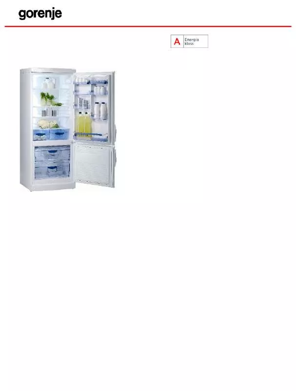 Mode d'emploi GORENJE RK6285W