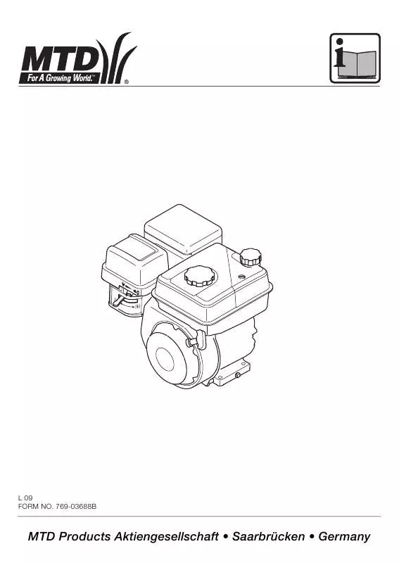 Mode d'emploi MTD HORIZONTAL ENGINES 161,165 FOR VERTICUTTER, TILLER