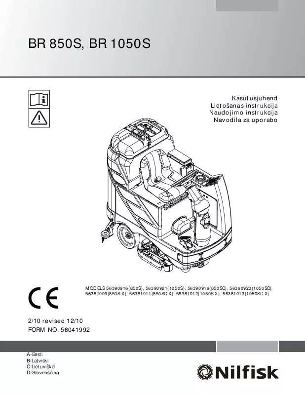 Mode d'emploi NILFISK BR 1050S