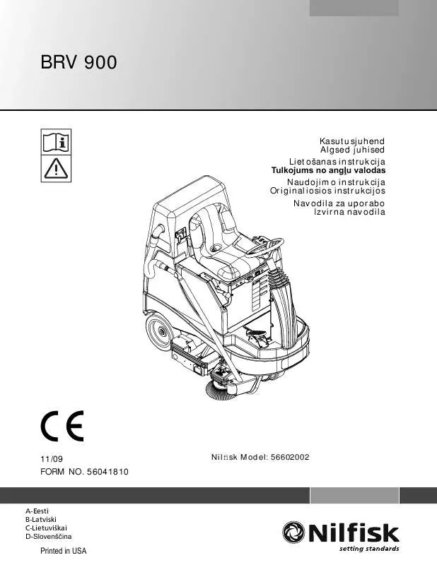 Mode d'emploi NILFISK BRV 900