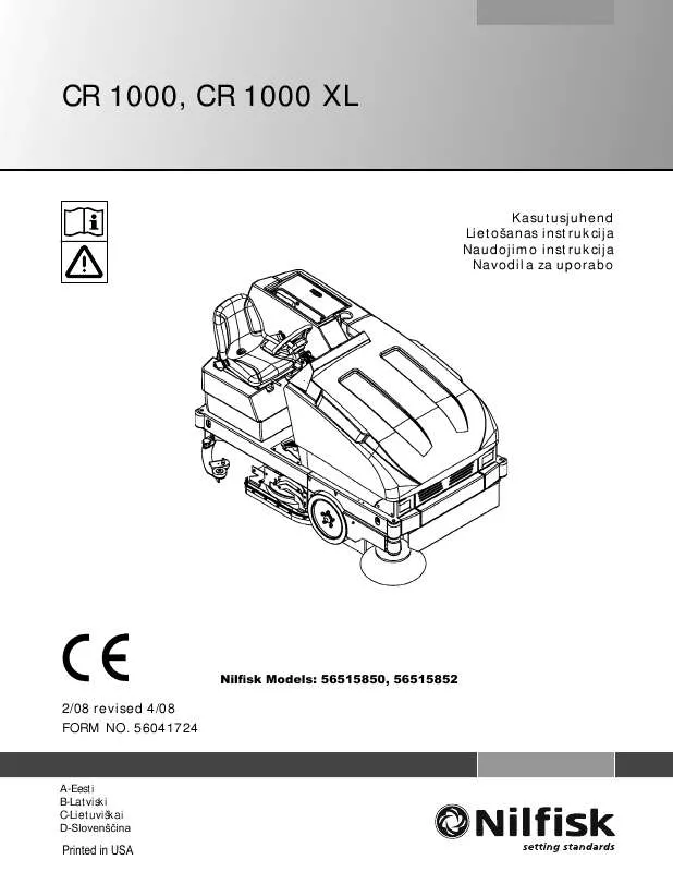 Mode d'emploi NILFISK CR 1000 XL