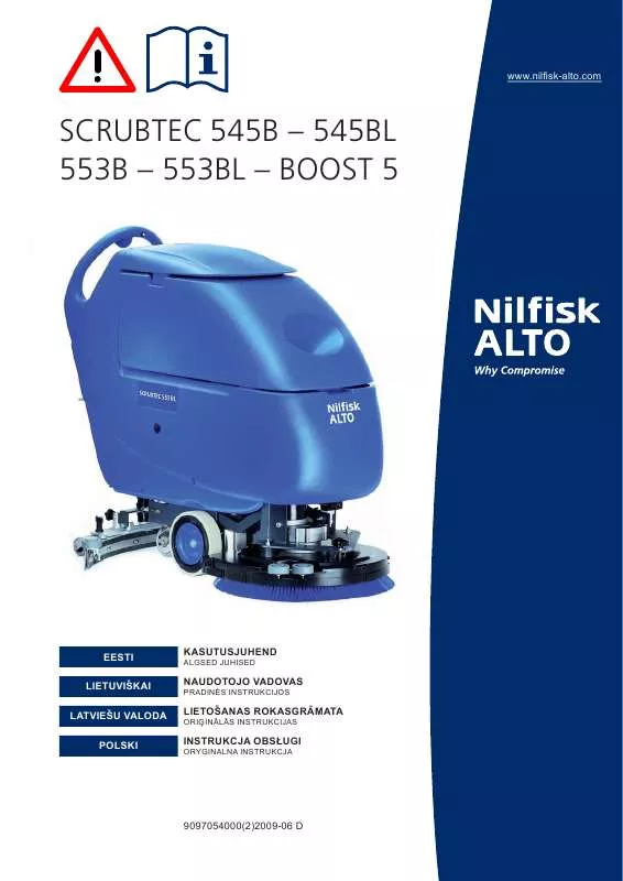 Mode d'emploi NILFISK SCRUBTEC 553BL