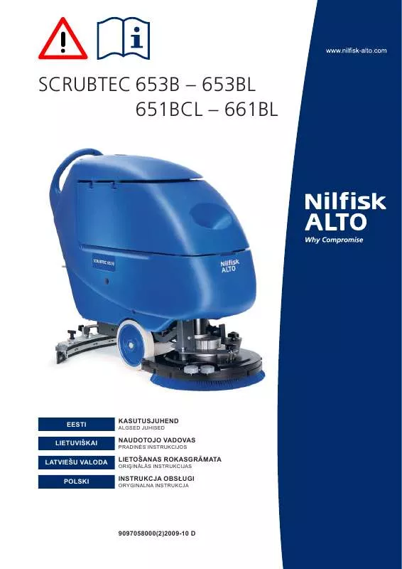 Mode d'emploi NILFISK SCRUBTEC 651BL