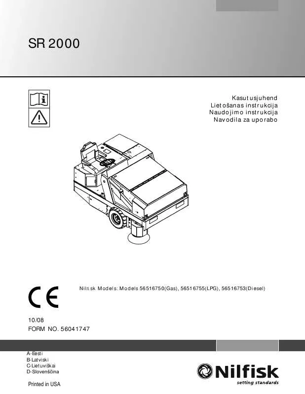 Mode d'emploi NILFISK SR 2000