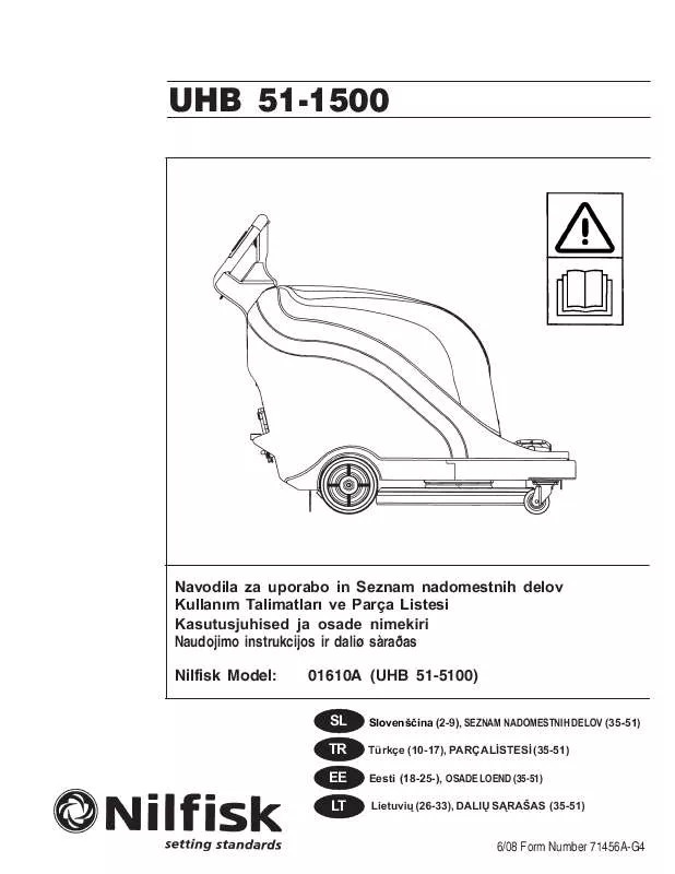 Mode d'emploi NILFISK UHB 51-1500