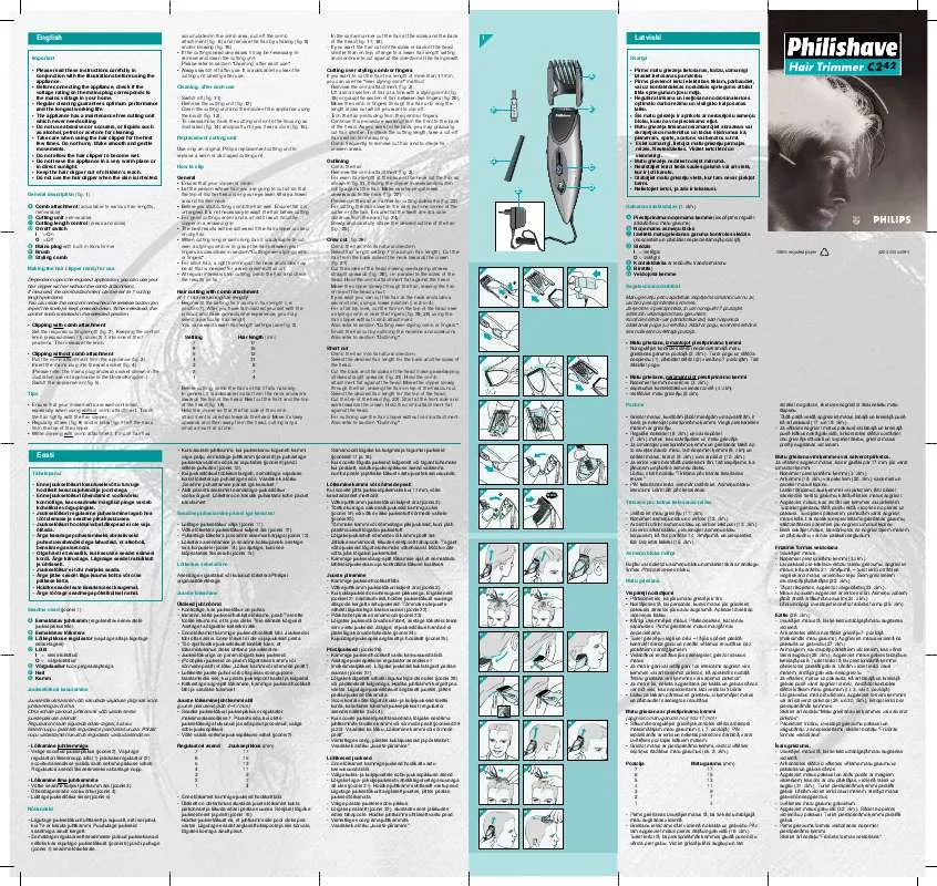 Mode d'emploi PHILIPS HQC242