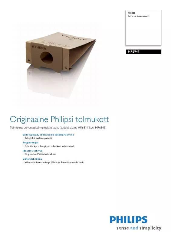 Mode d'emploi PHILIPS HR 6947