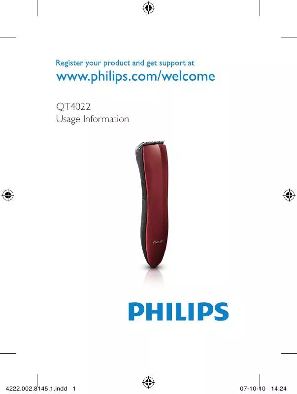 Mode d'emploi PHILIPS QT-4022