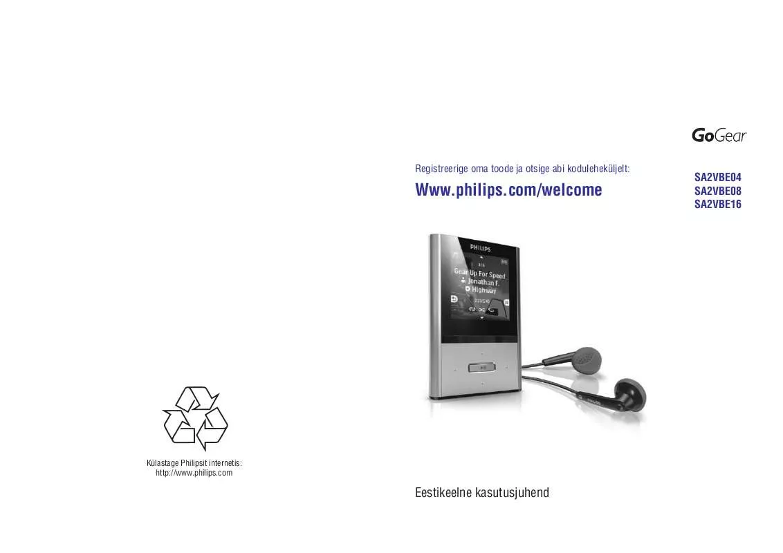 Mode d'emploi PHILIPS SA2VBE08R