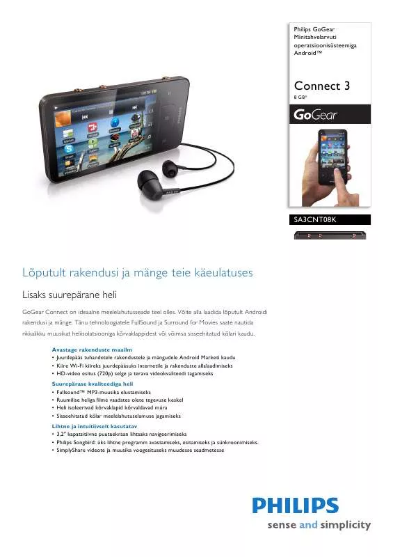 Mode d'emploi PHILIPS SA3CNT08