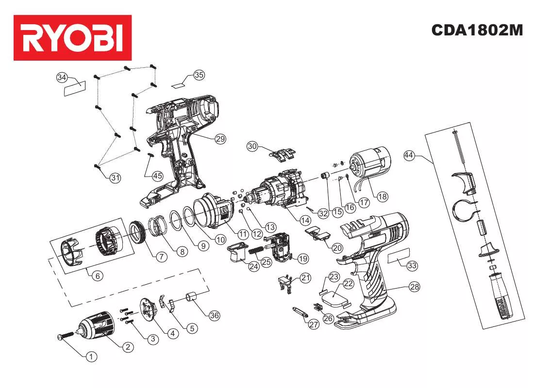 Mode d'emploi RYOBI CDA1802M