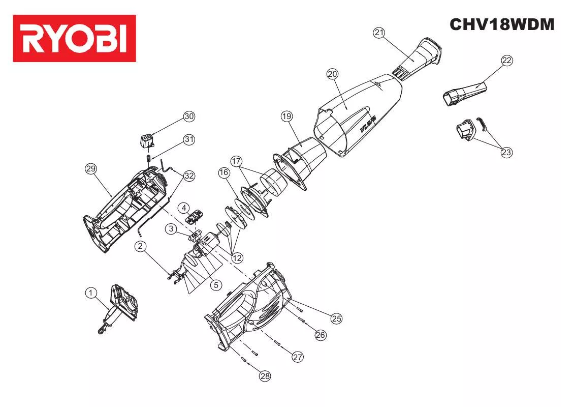 Mode d'emploi RYOBI CHV18WDM